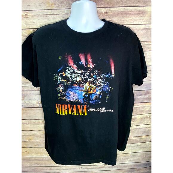 Nirvana “Unplugged in New York” T-Shirt – Men’s XL, Black Graphic Band Tee - Picture 1 of 9